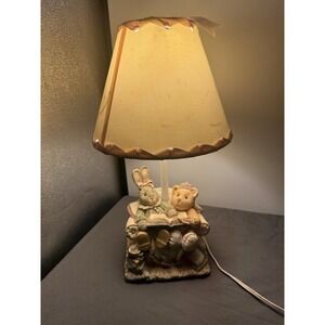 1996 Figi Quiet Time Ceramic Lamp with Shade Works Great Great Condition